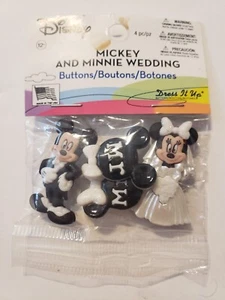 Mickey & Minnie Wedding ~ Disney Licensed Shank Buttons /Dress It Up Jesse James - Picture 1 of 7