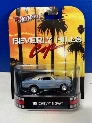 Chevrolet Nova 1968 Hot Wheels pilotos reales Beverly Hills Cop 1/64 azul Foto 1 de 2
