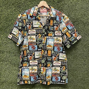 Vintage RJC Made In Hawaii USA Hawaiian Button Down Shirt Mens M All Over Print - Picture 1 of 9