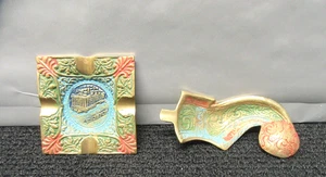 Ceniceros griegos de latón pintados a mano de colección ¡¡Juego de 2!! ¡Leer descripción y ver fotos!! - Imagen 1 de 5