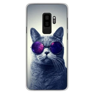 Coque en silicone imprimée compatible Samsung Galaxy S9 Plus Chat à lunette - Photo 1 sur 6