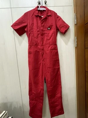 Dickies Red Short Sleeve Coveralls Jumpsuit Chest 36 Workwear Utility Suit - Image 1 of 4