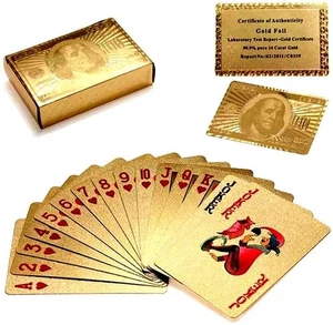 Epiken Shine Gold Playing Cards Premium Poker Cards, Waterproof Flexible Plastic - Picture 1 of 7