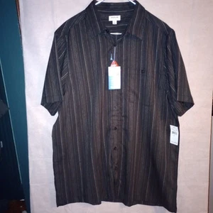 Haggar Cool 18 Tech Men's XL black Button Up One Pocket Short Sleeve - Picture 1 of 8