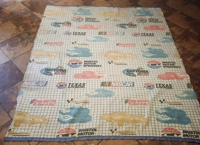 VTG NASCAR Speedways Fabric  (82” x69 ”)  Vintage - Image 1 of 4