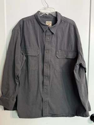 Redhead Men's Gray Thick Cotton Long Sleeve Button Up Work Shirt Sz 3XL Gorp - Image 1 of 4