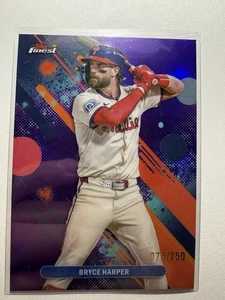 2025 Topps Finest Bryce Harper #73 Purple Refractor /250 - Phillies - Picture 1 of 2