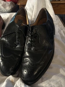 Scarpe eleganti a coda di rondine Bostonian Impression vintage taglia 10,5 EEE da uomo in pelle nera - Foto 1 di 19