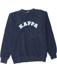 KAPPA Hombres Gráfico Sudadera Jersey Grande Azul Marino Algodón AX03 - Imagen 1 de 3