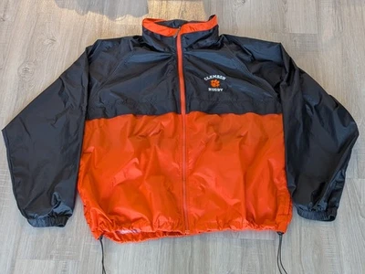 Винтажный Clemson Tigers регби пуловер ветровка куртка черный/оранжевый 2XL - Изображение 1 из 4