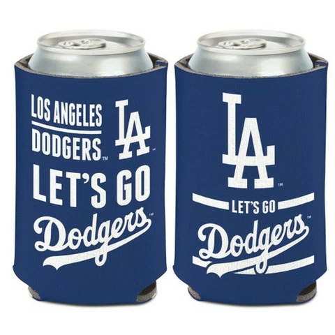 Los Angeles Dodgers Slogan Design MLB Can Cooler 12oz Collapsible Koozie Cover