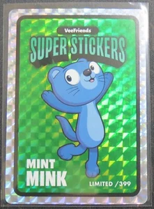 Rare Mint Mink Limited Green #/399 Veefriends Super Stickers PSA Exclusive - Picture 1 of 4