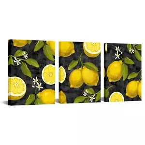 sechars Lemon Canvas Wall Art Yellow Lemon Painting Fruit Picture Poster Prin... - Picture 1 of 6