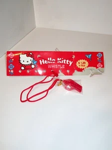Rare 2002 Sanrio Hello Kitty Red Plastic Whistle Necklace on Store Display Card - Picture 1 of 8