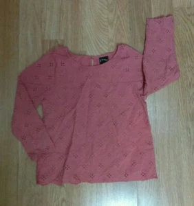 "Art Class" Girl's Eyelets Long Sleeve Pink Top Blouse Size 4T - Picture 1 of 9