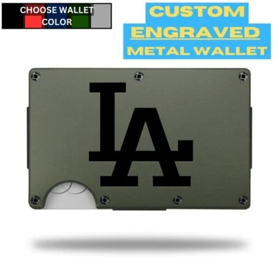 Custom LOS ANGELES DODGERS 1 Laser Engraved Wallet - Pick A Wallet Color - Image 1 of 4