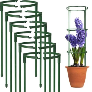12packs Plant Support Stake Half Round Plant Support Stackable 3 Tier Garden Flo - Picture 1 of 7