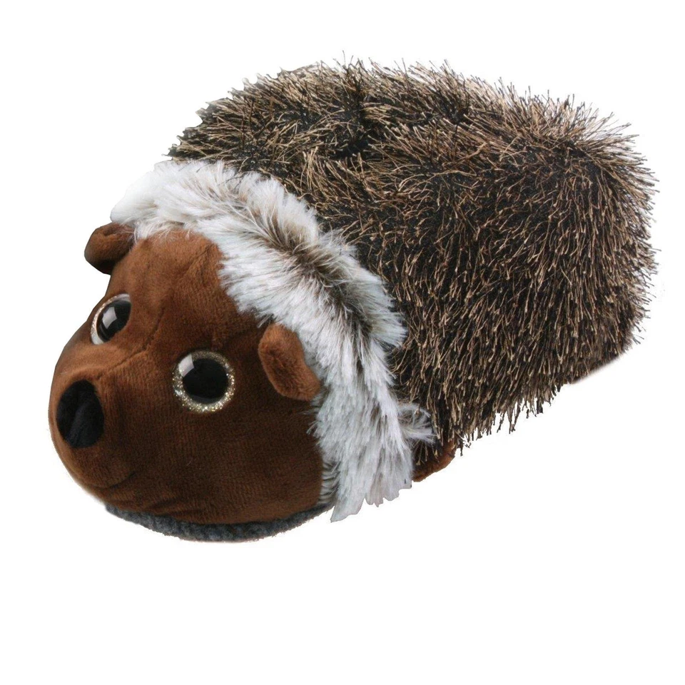 Igel Tier Hausschuhe Pantoffel Schlappen Kuscheltier Plüsch Braun Damen Herren - Bild 1 von 1