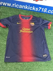 T-Shirt Football FC Barcelona Nike Qatar Foundation L Kids Youth - Picture 1 of 7