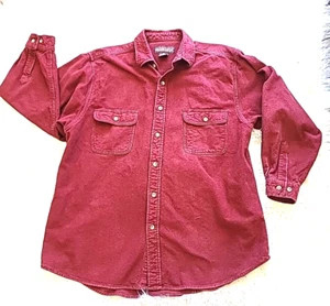 Vtg Moose Creek Mens XXL Maroon Red Heavy Flannel Shirt Cotton Chamois - Picture 1 of 9