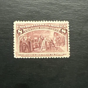 USA Scott # 236 VLH Ng 8c Columbus US Stamp - Picture 1 of 2