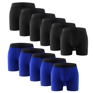11PK Performance Mens Boxer Briefs Polyester Underwear Size Small M Large XL XXL - Picture 1 of 12