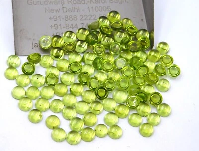 5 MM Natürlich Peridot Rund Cab Menge Lose Edelstein für Schmuck Machen P-2681 - Bild 1 von 4