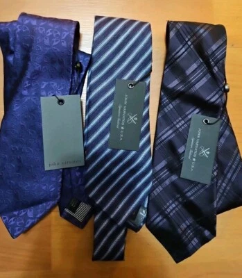 LOT OF JOHN  VARVATOS MULTI COLOR MEN'S TIE  Length 59" New - Image 1 of 4
