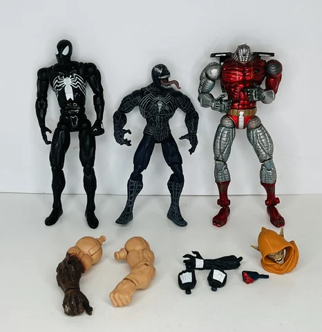 Marvel Action Figures Lot Venom Symbiote Spiderman Deathlok Various Parts *READ* Cover