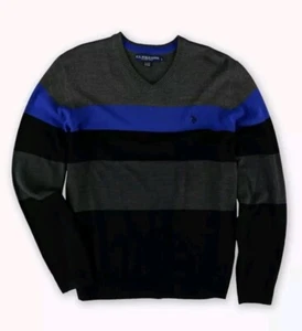 U.S. POLO ASSN. Mens Sweater Color Block Long Sleeve Pullover Multicolor XL NEW - Picture 1 of 8