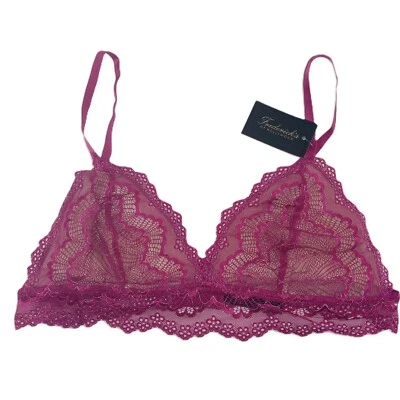 Bralette de encaje Caroline Frederick's Of Hollywood para mujer talla 1X plateado fucsia Foto 1 de 4