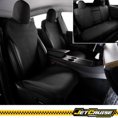 Se adapta a 17-23 Tesla Modelo 3 Cuero Asiento Coche Cojines Protector V2 Gamuza - Negro Foto 1 de 4