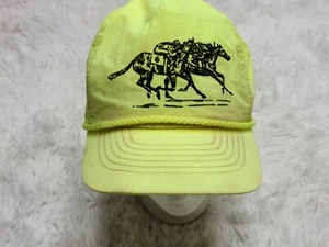 VTG (Kentucky) Jockey Derby Neon Yellow Nylon Hat Cap Snapback Horse Racing T.I. - Picture 1 of 8