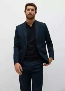 NUEVO CON ETIQUETAS Mango Hombre Calce Ajustado Algodón Azul Marino Oscuro Talla Reino Unido 36 Precio de venta sugerido por el fabricante £89.99 - Imagen 1 de 9