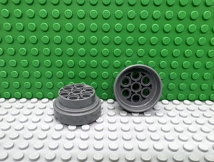Lego 2 Dark Bluish Gray round engine head rocket casing jet ship airplane NEW - Picture 1 of 1