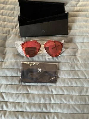 Óculos de sol Christian Dior autêntico novo em folha | Armação refletida vermelha/azul/prata - Imagem 1 de 4