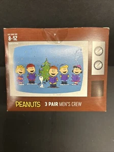 Peanuts Charlie Brown Snoopy Gift Box 3 Pairs of Socks Shoe Size 8-12  Bioworld - Picture 1 of 7