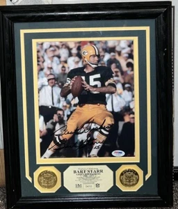 GREEN BAY PACKERS BART STARR Autogramm signiert gerahmtes Foto PSA/DNA HM - Bild 1 von 5