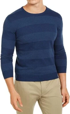 Tasso Elba Men's Rugby Boucle Sweater Bone Heather Navy Blue X-Large - Image 1 of 3