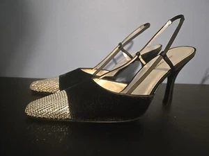 Valerie Stevens Shoes High Heels Black Velvet w Rhinestones Size 8 Women's - Picture 1 of 14