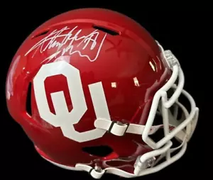 Adrian Peterson Signed Oklahoma Sooners Full Size Speed Replica Helmet (Beckett) - Picture 1 of 6