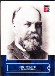 #91 TIMOTHY EATON 2011 Canadiana "In The Game" Sapphire 1/50 BUSINESSMAN EATONS