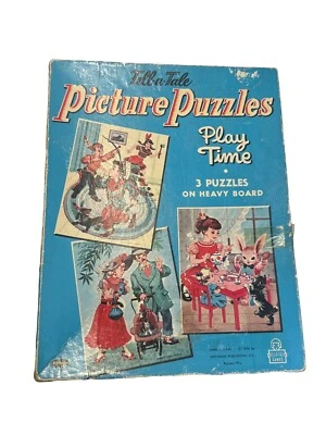 Play Time Picture Puzzles Set of 3 1956 COMPLETE Vintage Tell-A-Tale - Image 1 of 4