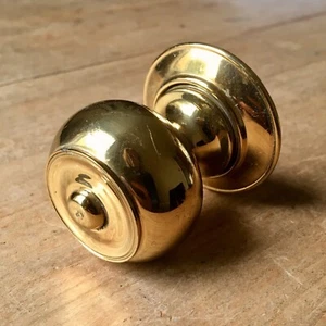 Solid Brass Door Knob Handle Vintage Pull Antique Round Late 1800’s - Picture 1 of 7