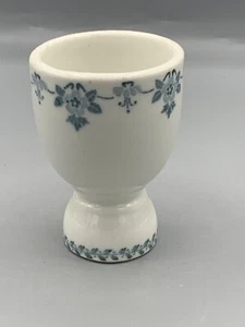 Vintage Unmarked Blue Floral Hand Painted  Double Egg Cup  E-27 - Picture 1 of 3
