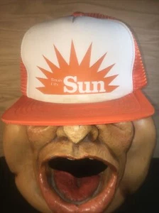VINTAGE TRUCKER SNAPBACK TEXAS CITY SUN RODEO HIPPIE HAT RETRO HAT SPORTCAP - Picture 1 of 10
