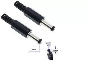 DC Hohlstecker mit Knickschutz, Ø außen: 5,5 mm, Ø innen: 2,1 mm, L-9mm - Bild 1 von 1
