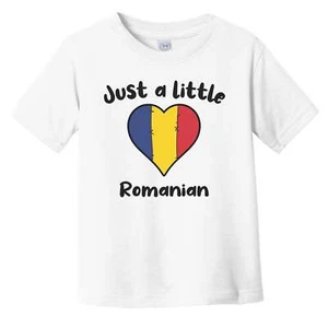 Camiseta Just A Little Rumanian Linda Bandera de Rumania Corazón Bebé Niño Pequeño - Imagen 1 de 2