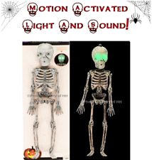 2Pack Halloween Motion activated Laughing Eyes Light Up Green Skeleton 10"  2pcs