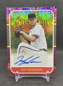 2021 Donruss IAN ANDERSON Retro 1987 ROSA FUOCHI D'ARTIFICIO AUTO / 199 Atlanta Braves SP - Foto 1 di 3